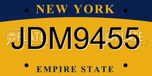 JDM9455 New York License Plate