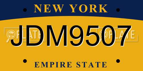 JDM9507 New York License Plate