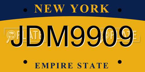 JDM9909 New York License Plate