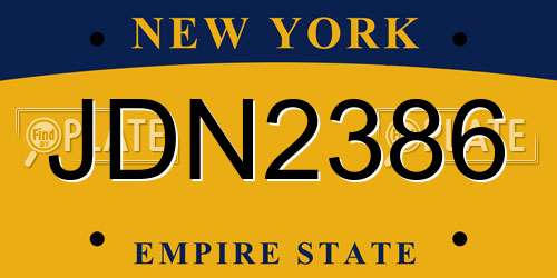 JDN2386 New York License Plate
