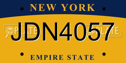 JDN4057 New York License Plate