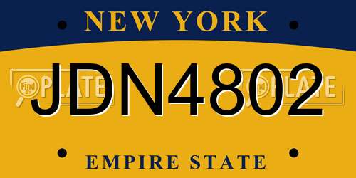 JDN4802 New York License Plate
