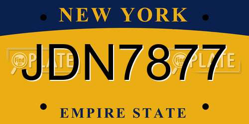 JDN7877 New York License Plate