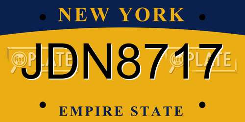 JDN8717 New York License Plate