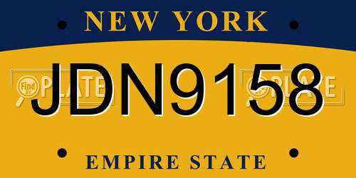 JDN9158 New York License Plate