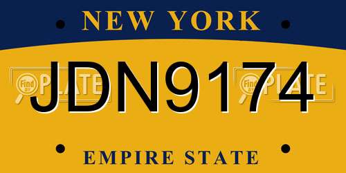 JDN9174 New York License Plate
