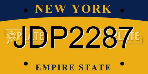 JDP2287 New York License Plate