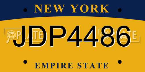 JDP4486 New York License Plate