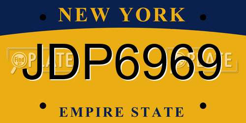 JDP6969 New York License Plate