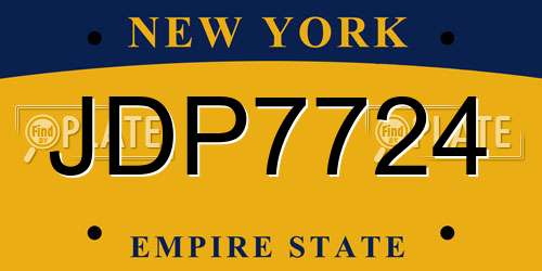 JDP7724 New York License Plate