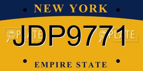 JDP9771 New York License Plate