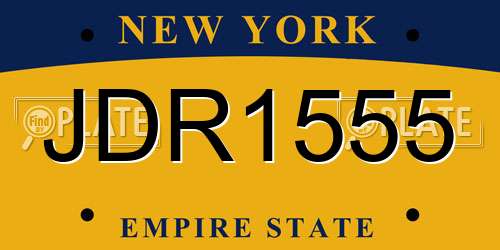 JDR1555 New York License Plate