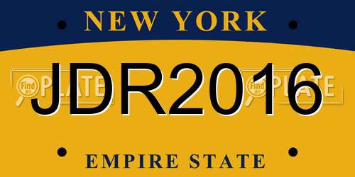 JDR2016 New York License Plate