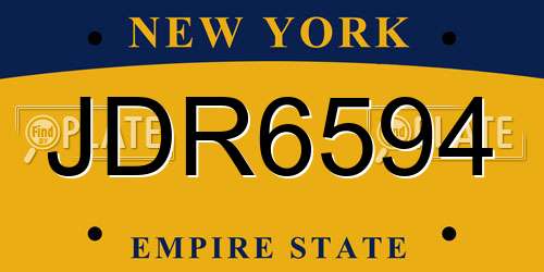 JDR6594 New York License Plate