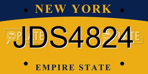 JDS4824 New York License Plate