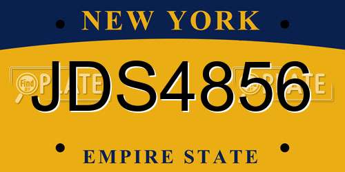 JDS4856 New York License Plate