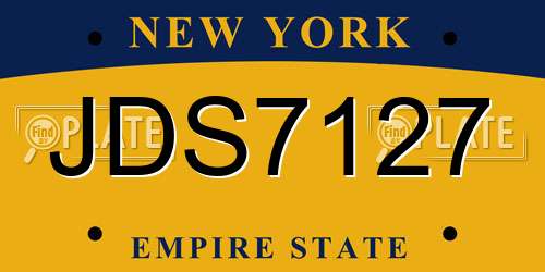 JDS7127 New York License Plate