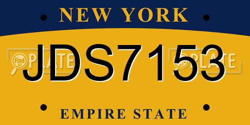 JDS7153 New York License Plate