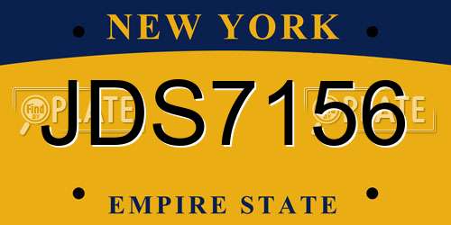 JDS7156 New York License Plate