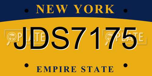 JDS7175 New York License Plate