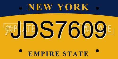 JDS7609 New York License Plate