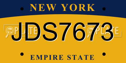 JDS7673 New York License Plate