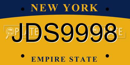 JDS9998 New York License Plate