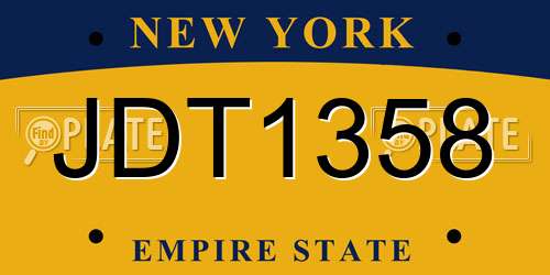 JDT1358 New York License Plate