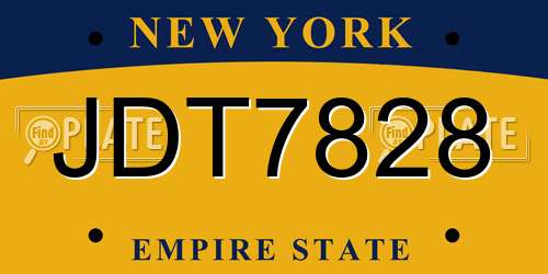 JDT7828 New York License Plate