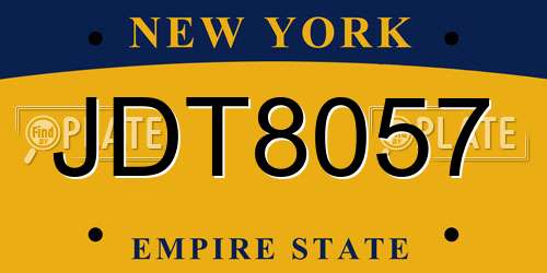 JDT8057 New York License Plate