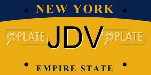 JDV New York License Plate