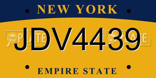 JDV4439 New York License Plate