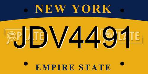 JDV4491 New York License Plate