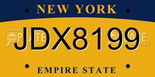 JDX8199 New York License Plate