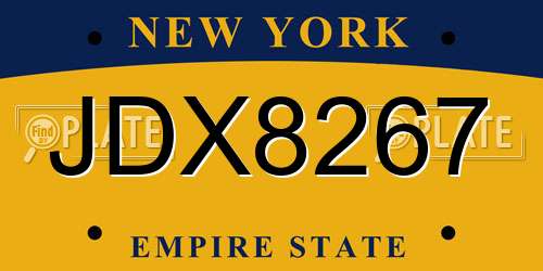 JDX8267 New York License Plate