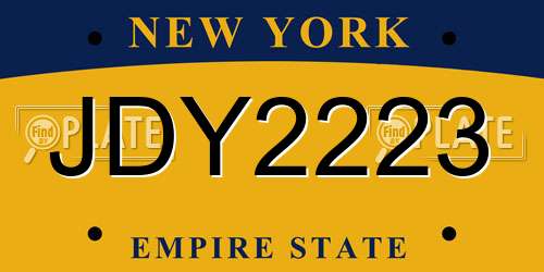 JDY2223 New York License Plate