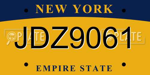 JDZ9061 New York License Plate