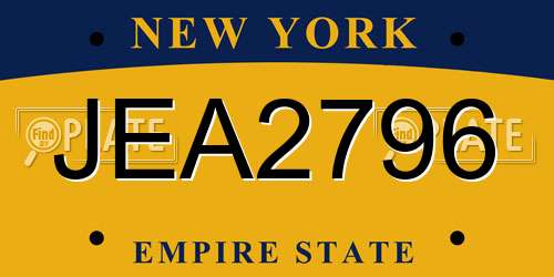 JEA2796 New York License Plate