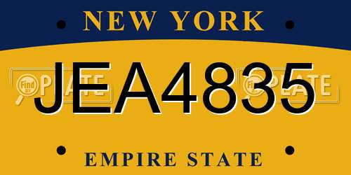 JEA4835 New York License Plate
