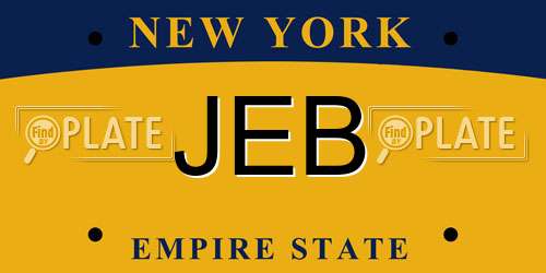 JEB New York License Plate
