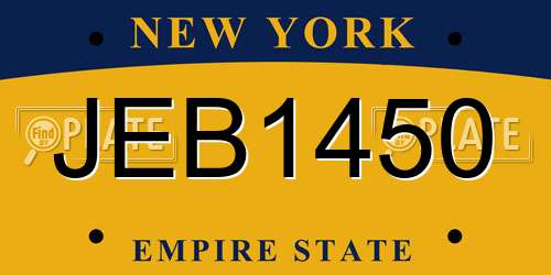 JEB1450 New York License Plate