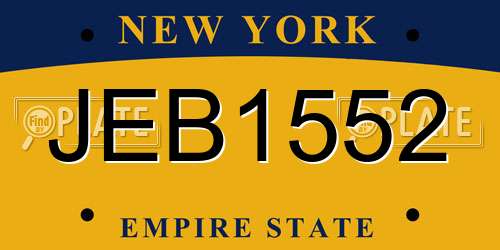 JEB1552 New York License Plate