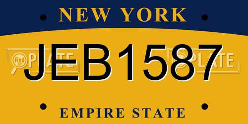JEB1587 New York License Plate
