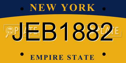 JEB1882 New York License Plate