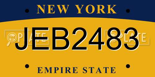 JEB2483 New York License Plate