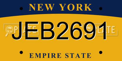 JEB2691 New York License Plate