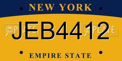 JEB4412 New York License Plate