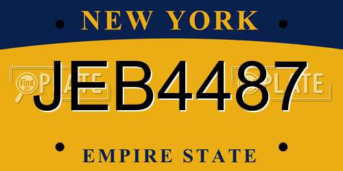 JEB4487 New York License Plate