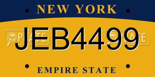 JEB4499 New York License Plate