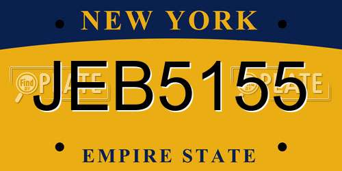 JEB5155 New York License Plate